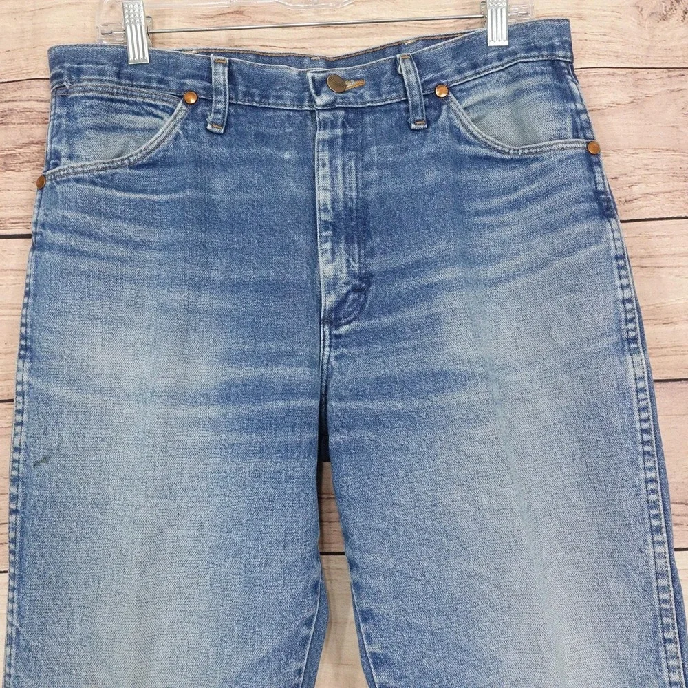 Vintage Wrangler Jeans 33x30 (34x32) Blue Medium Regular Fit Straight Denim